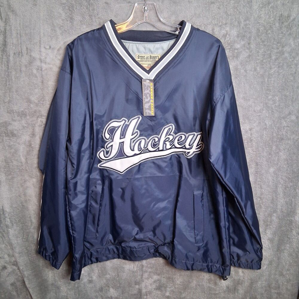 Vtg NWT Steve And Barry's‎ Pullover Windbreaker Lined Mens Medium Navy Blue